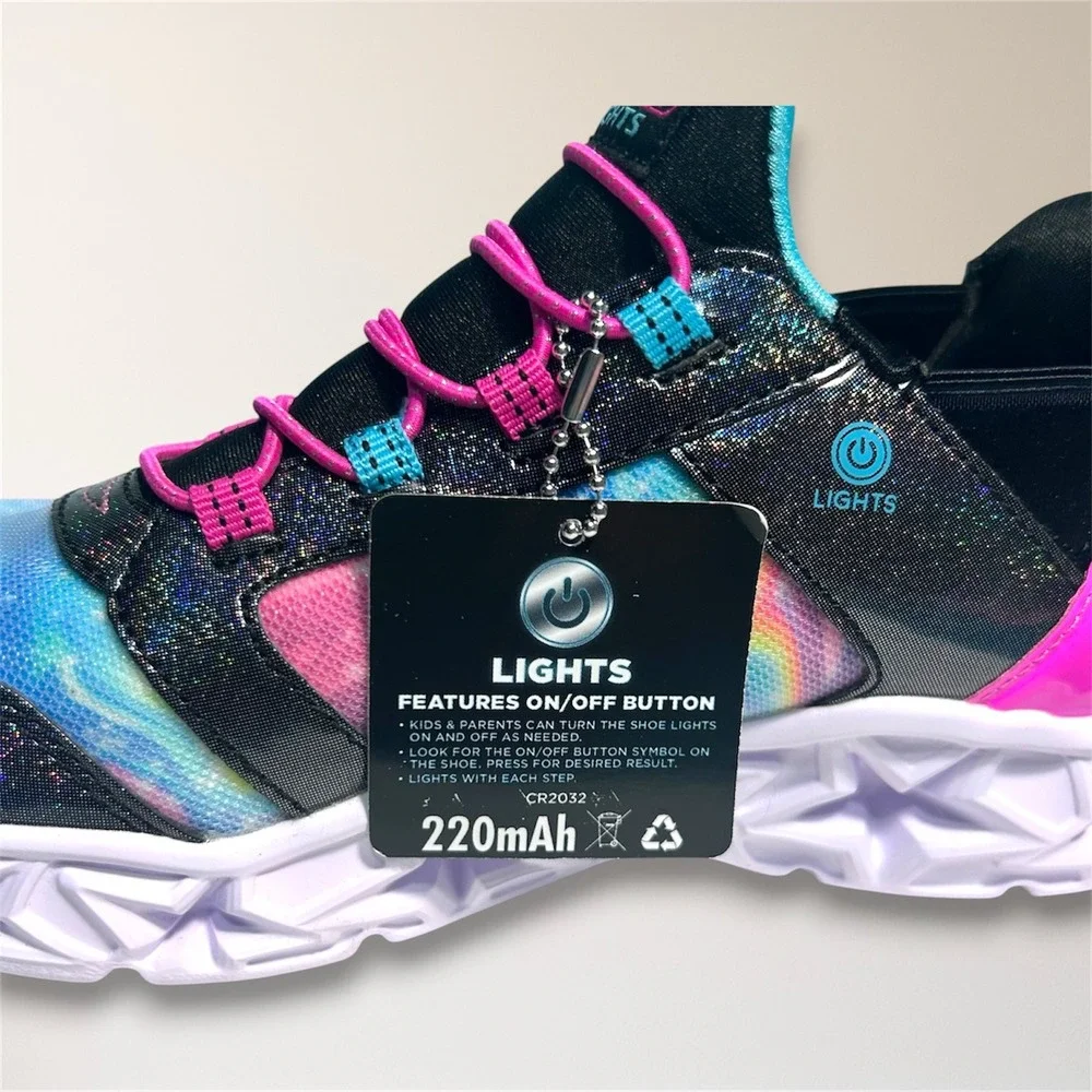 Skechers S Lights Galaxy Lights Slip Ins Tie Dye Athletic Sneakers Youth US 3